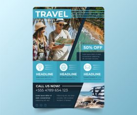 Travel agency flyer vector