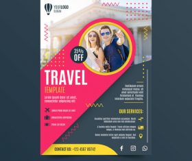 Two person travel flyer vector