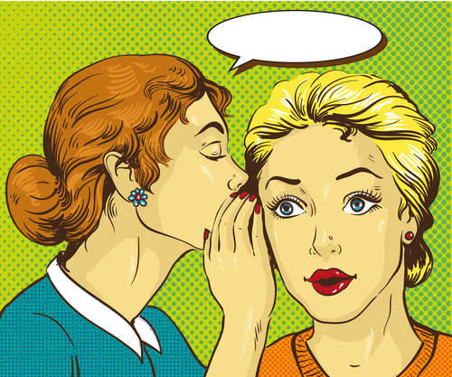 Two whispering women vector free download