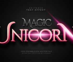 Unicorn text effect in vector