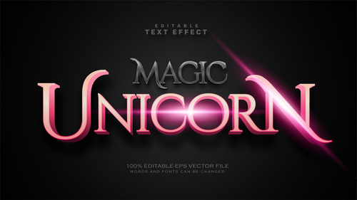 Unicorn text effect in vector
