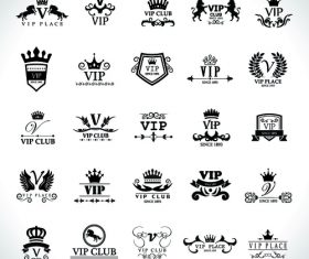 Vip club logo luxury golden badge Royalty Free Vector Image