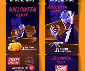 Vampire invites you to Halloween party banner vector