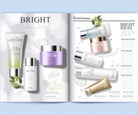 Various brand skin care products brochure cover vector