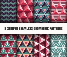 Various colored seamless geometric patterns vector