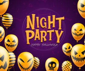 Various expressions of balloons halloween vector