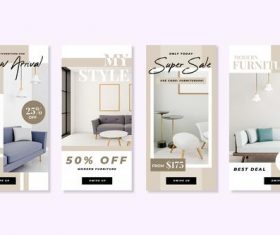 Various furniture discount sale flyer vector
