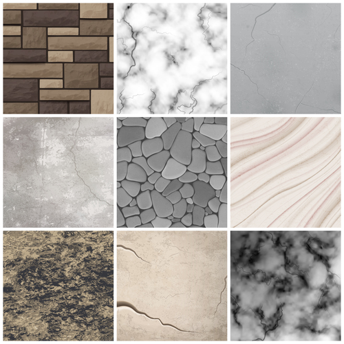Various realistic stone texture vector