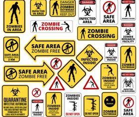 Various zombie icon set vector