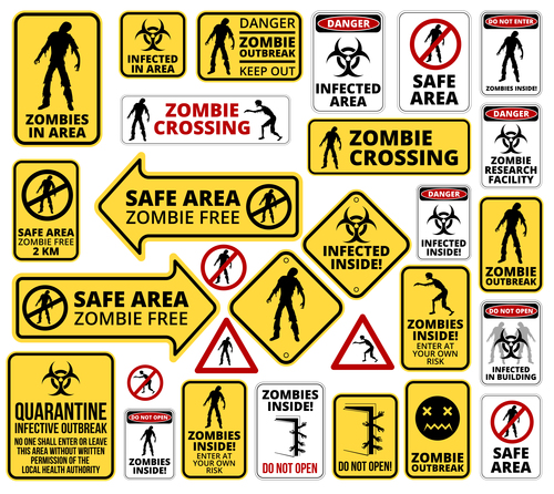 Various zombie icon set vector