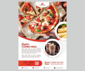 Vegetarian Pizza Flyer Vector