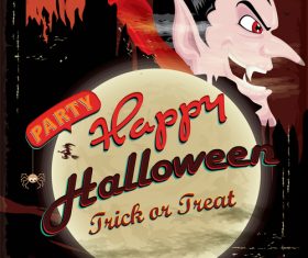 Vintage Halloween poster design vector