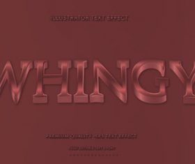 Wavey whingy text style with red vector