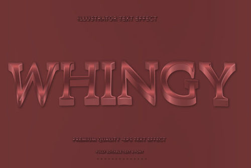 Wavey whingy text style with red vector