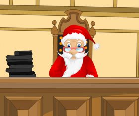 Wearing christmas costume judge vector