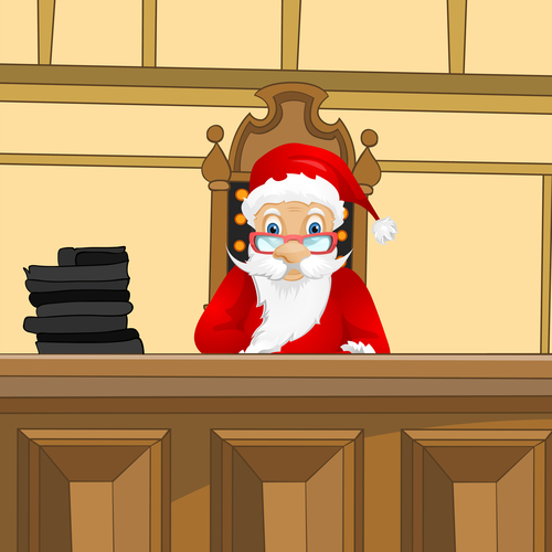 Wearing christmas costume judge vector