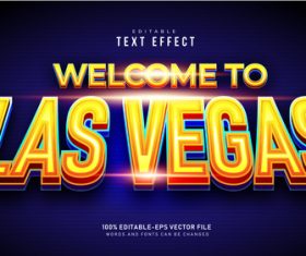 Welcome to las vegas font text effect in vector