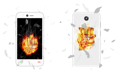 White mobile phone case flame cover vector