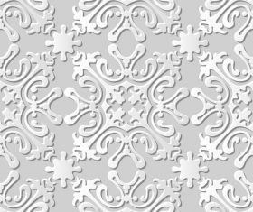 White paper floral 3Dpattern vector