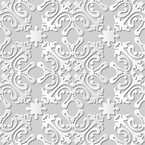 White paper floral 3Dpattern vector