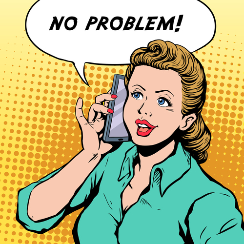 Woman answering the phone pop art illustration vector