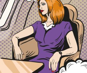 Woman in the cabin cartoon vector