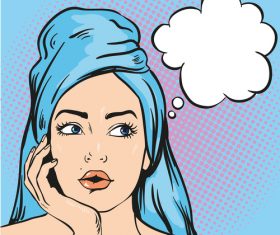 Woman thoughts vector