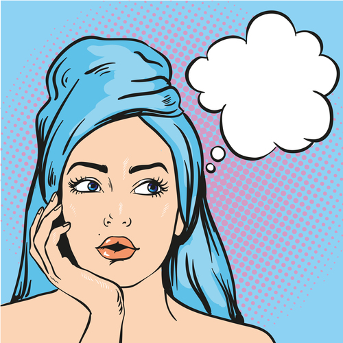 Woman thoughts vector