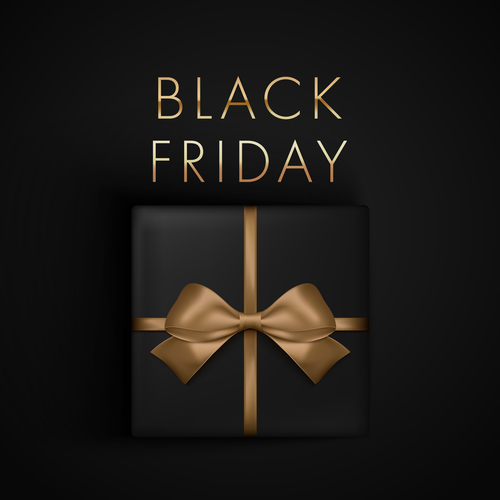 Wrapping gifts black friday flyer vector