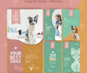 Your best choice veterinary clinic flyer vector