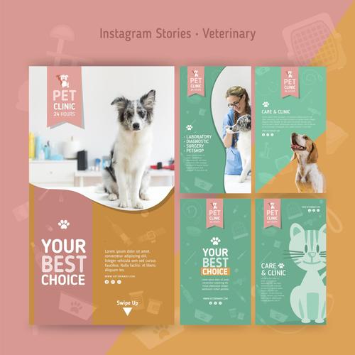 Your best choice veterinary clinic flyer vector