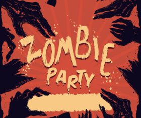 Zombie Party Poster Illustration Vector