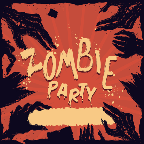 Zombie Party Poster Illustration Vector