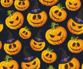 halloween pumpkin witch hat black vector