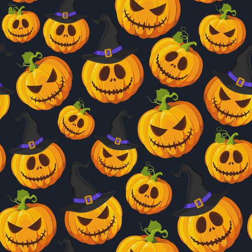 halloween pumpkin witch hat black vector