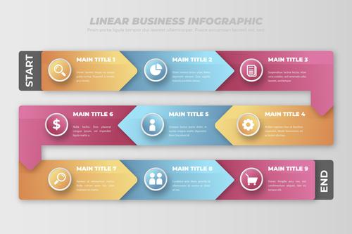 linear business infographic vector