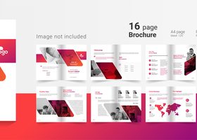 16 page brochure design vector