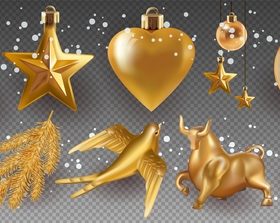 2021 Christmas decoration elements vector