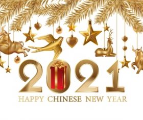 2021 gold christmas toy vector