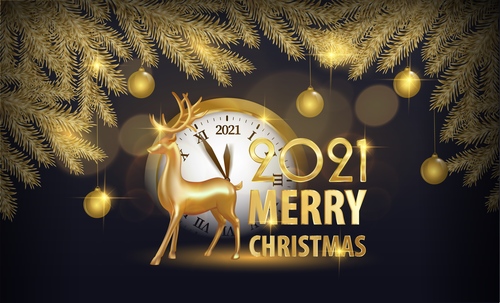 2021 merry christmas background vector