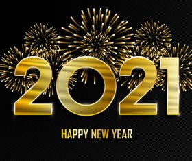 2021 new year fireworks background vector