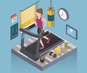 3D healthy life style concept vector