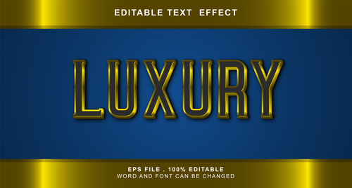 3D luxury editable text style effect vector