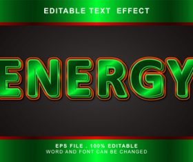 3d green editable text style effect vector