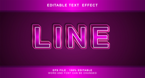 3d pink editable text style effect vector