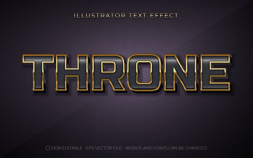 3d throne editable text style effect vector