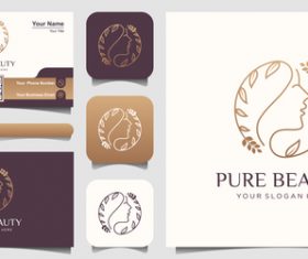 Abstract female avatar business card logo vector
