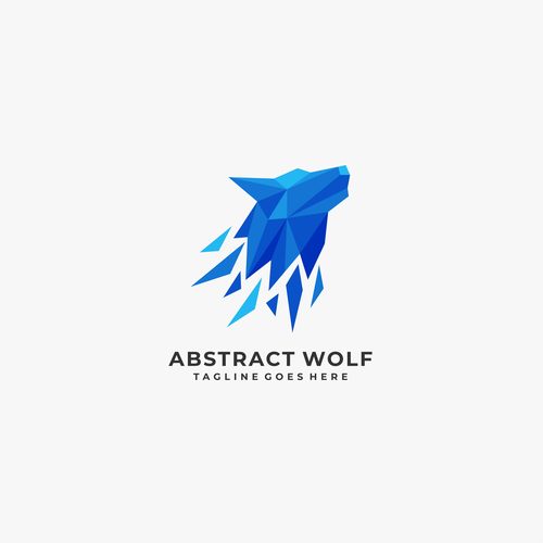 Abstract wolf logos vector