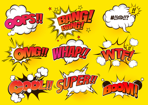 All kinds of comic bubbles vector