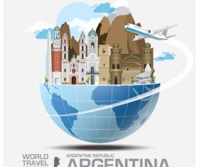 Argentina famous tourist attractions concept vector